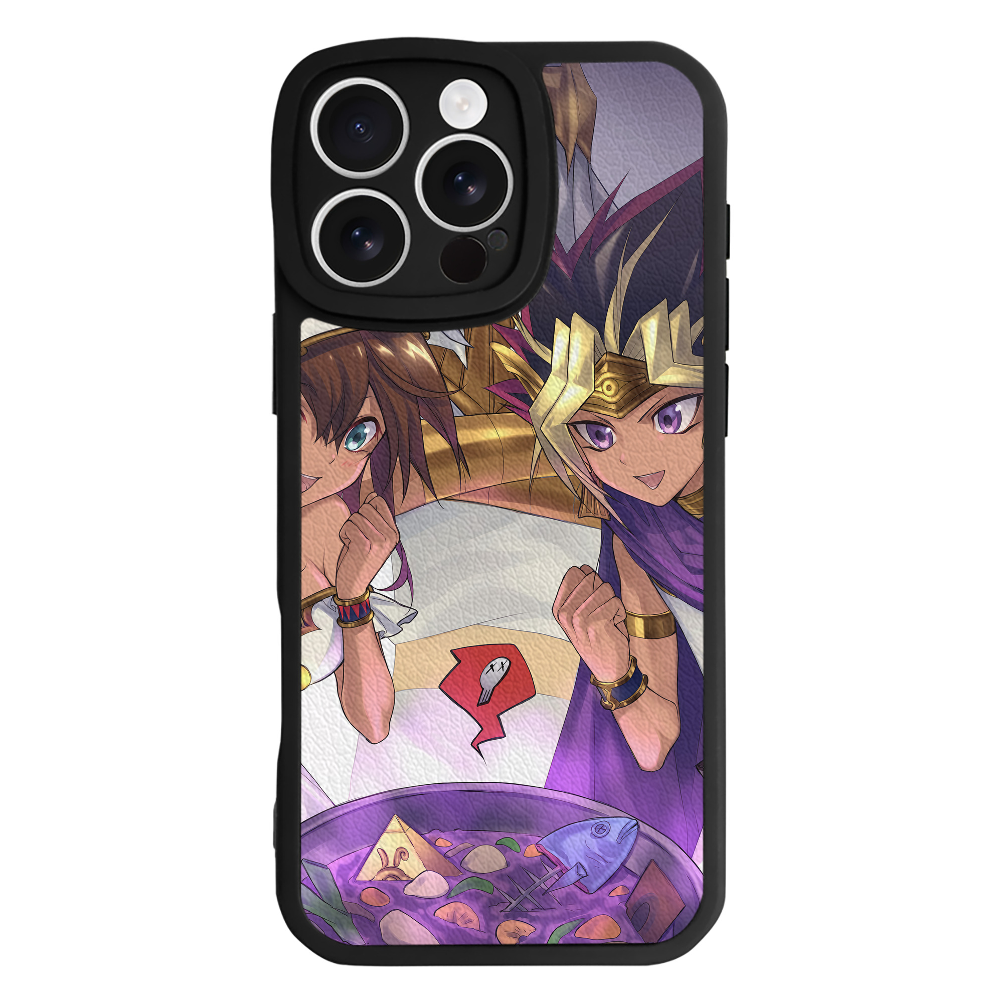 （画像用） 遊☆戯☆王 Yu-Gi-Oh! 【iPhone 16シリーズ対応】シリコンスマホケース（レザー調） 材質：シリコン